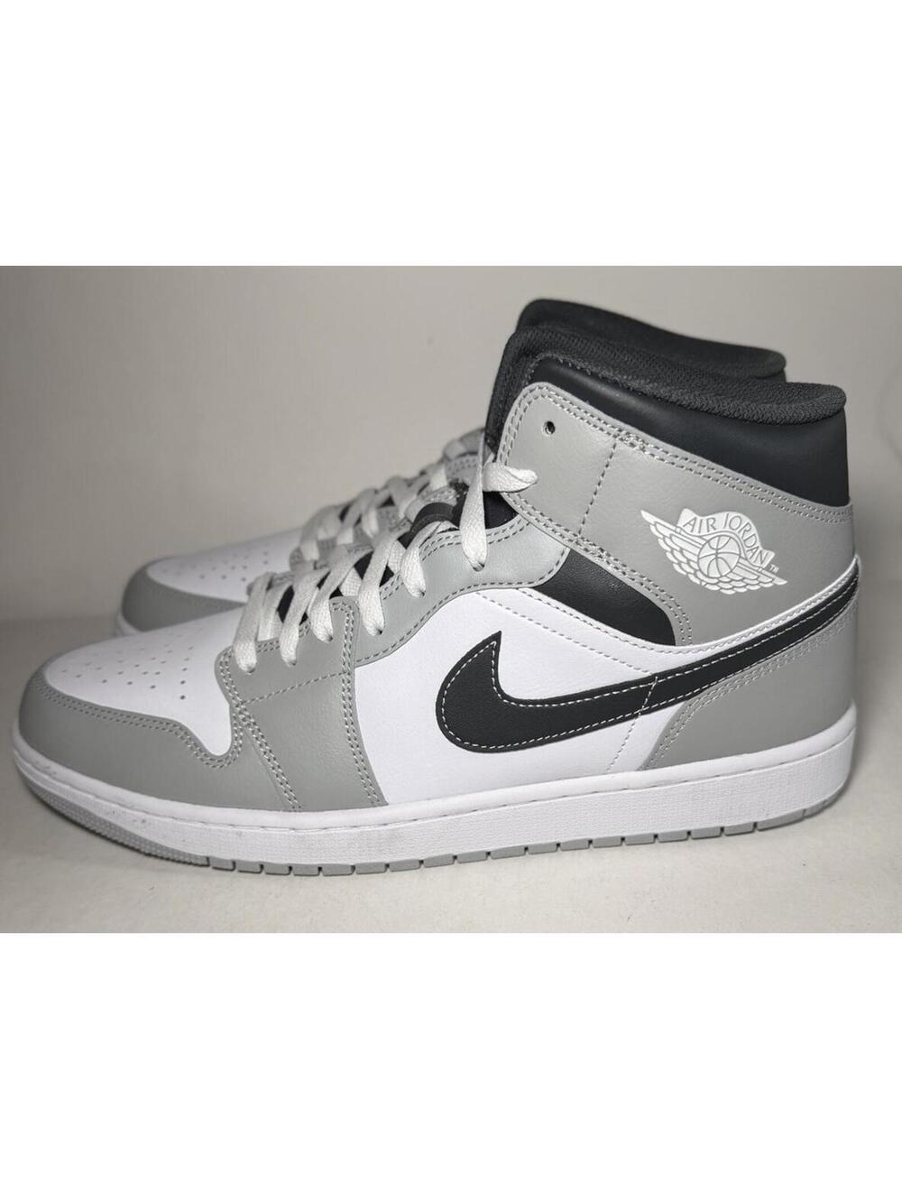 NIKE AIR JORDAN 1 Mid Top Light Smoke Grey Shoes 554724078